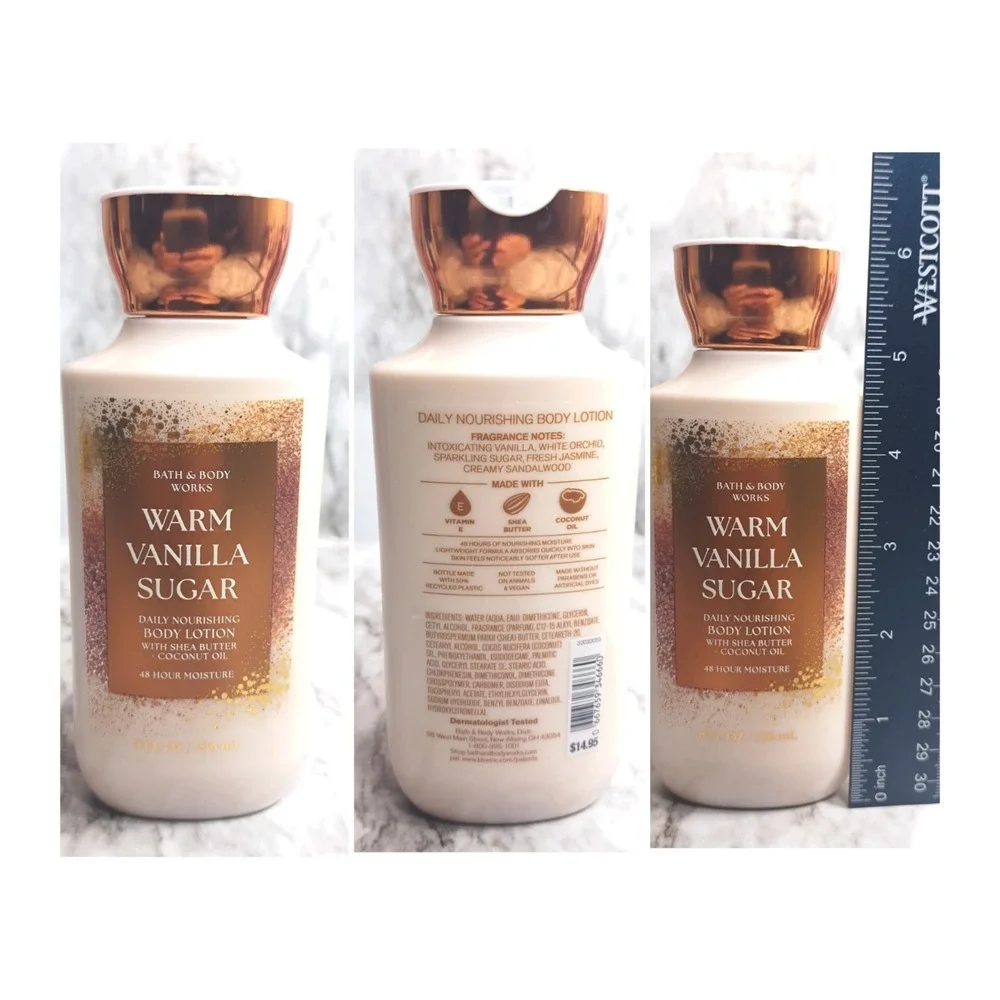 Bath & Body Works Set of 2 WARM VANILLA SUGAR‎ Fine Fragrance Mist & Body Lotion